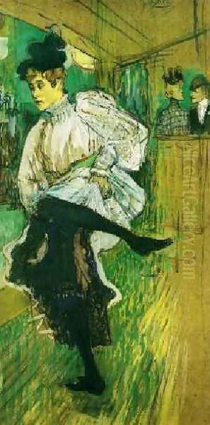 Jane Avril Dancing Oil Painting by Henri De Toulouse-Lautrec