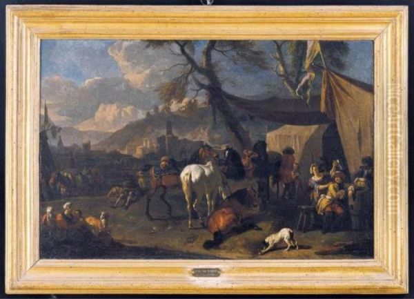 L'accampamento Oil Painting by Pieter van Bloemen