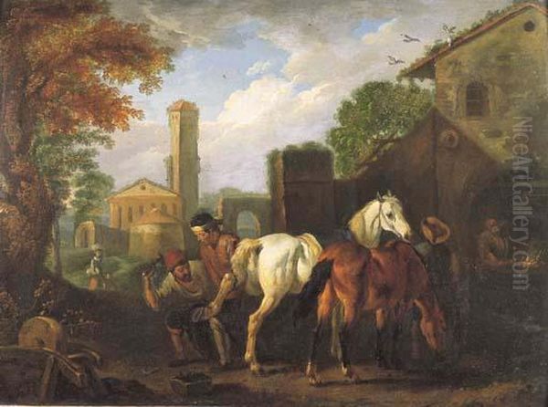 Il Maniscalco Oil Painting by Pieter van Bloemen