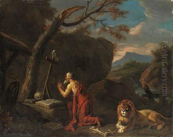 The Penitent Saint Jerome Oil Painting by Pieter van Bloemen