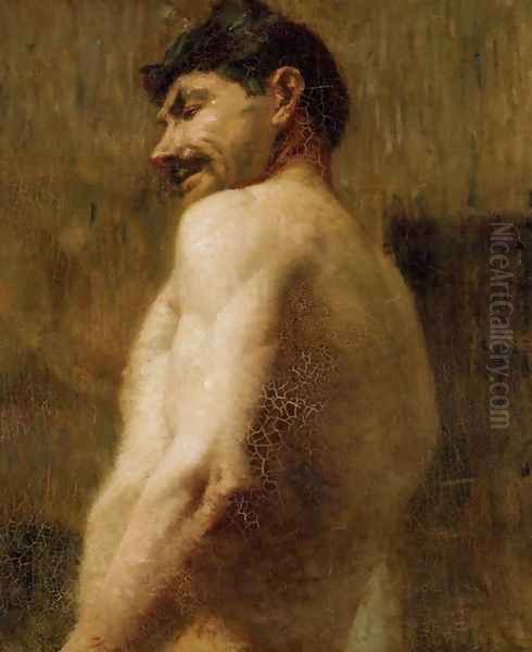 Bust Of A Nude Man Oil Painting by Henri De Toulouse-Lautrec