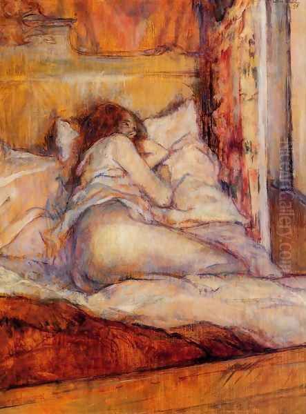 The Bed Oil Painting by Henri De Toulouse-Lautrec