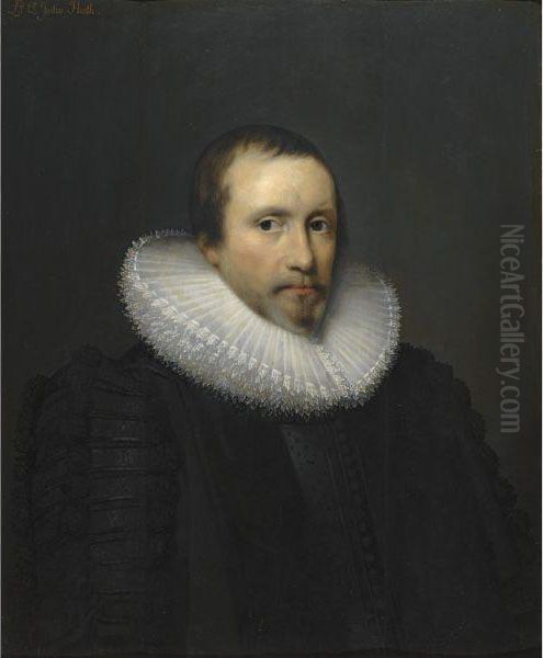 Portrait Of Sir Robert Heath (1575-1649), Lord Chief Justice Ofengland Oil Painting by Cornelius Jonson