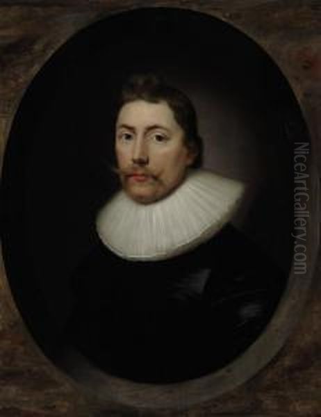 Portrait Of A Gentleman Oil Painting by Cornelius Jonson