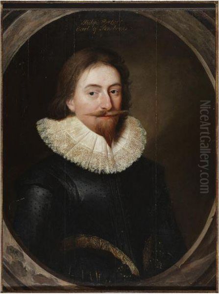 Portrait Of A Gentleman Oil Painting by Cornelius Jonson