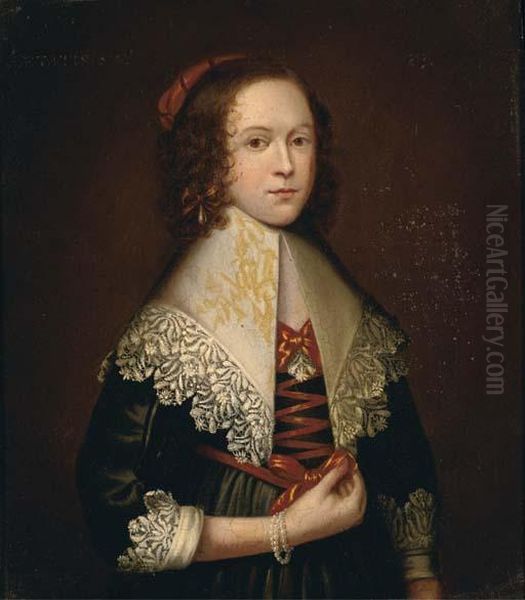 Portrait Of A Lady Oil Painting by Cornelius Jonson