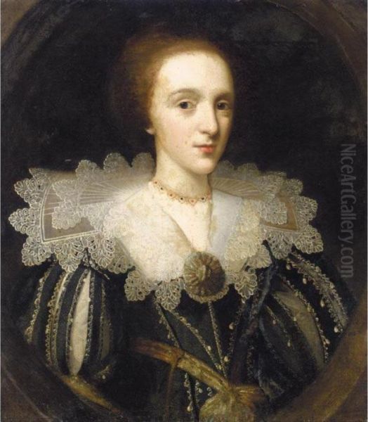 Portrait Of A Lady Oil Painting by Cornelius Jonson