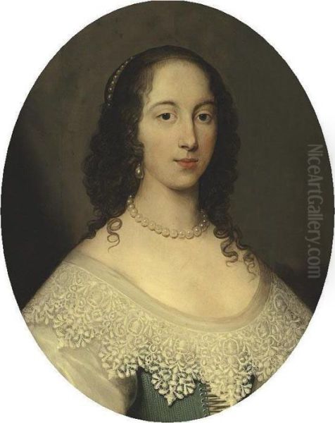 Portrait Of A Lady Oil Painting by Cornelius Jonson