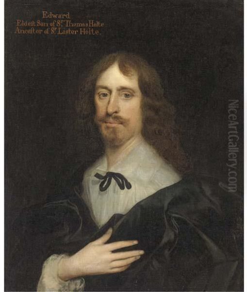 Portrait Of Edward Holte Esq Oil Painting by Cornelius Jonson