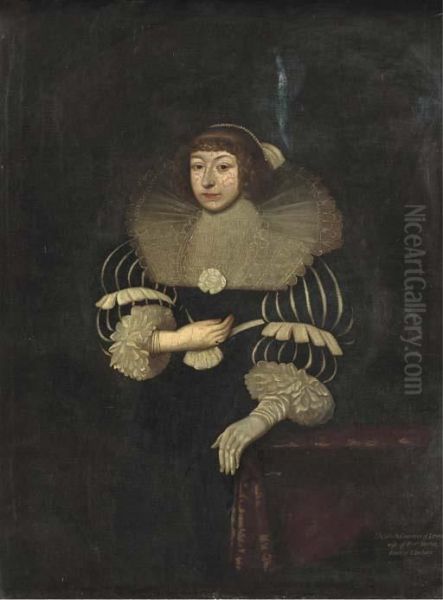 Portrait Of Elizabeth Oil Painting by Cornelius Jonson