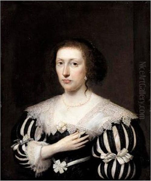 Portrait Of A Lady Oil Painting by Cornelius Jonson