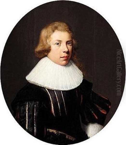 Portrait Of A Boy Oil Painting by Cornelius Jonson