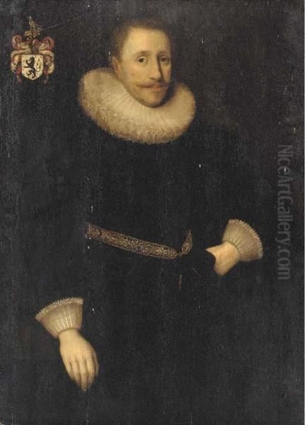 Portrait Of A Gentleman Oil Painting by Cornelius Jonson