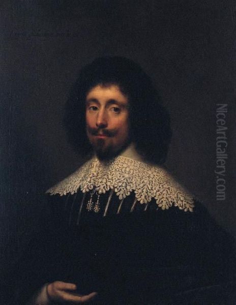 Portrait Of A Gentleman Oil Painting by Cornelius Jonson