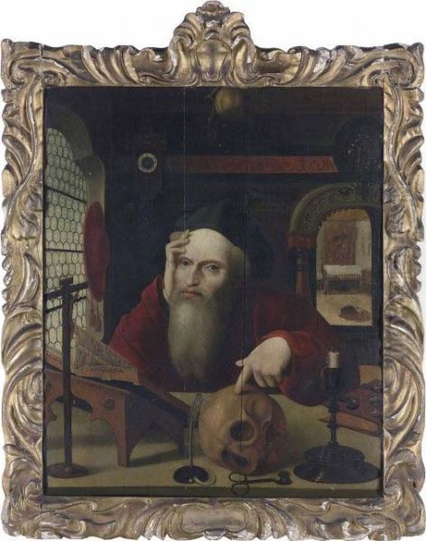 Saint Jerome In His Study Oil Painting by Joos Van Cleve