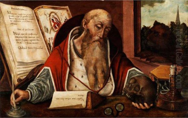 Der Heilige Hieronymus Oil Painting by Joos Van Cleve