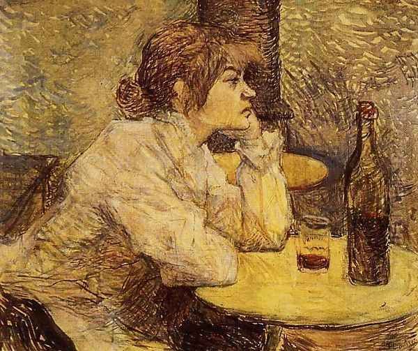 Hangover (or The Drinker) Oil Painting by Henri De Toulouse-Lautrec