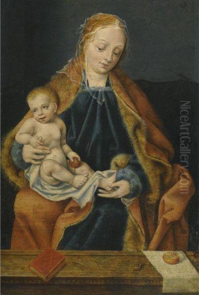 The Madonna And Child With An Orange Oil Painting by Joos Van Cleve