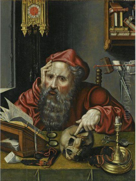 Saint Jerome In His Study Oil Painting by Joos Van Cleve