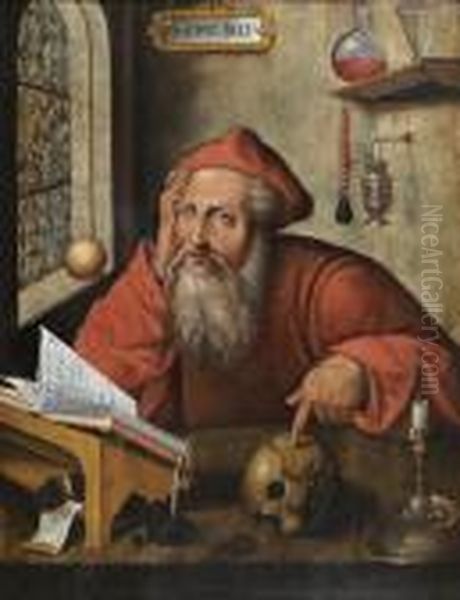 Saint Jerome Dans Son Atelier Oil Painting by Joos Van Cleve