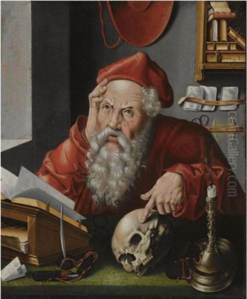 Saint Jerome In His Study Oil Painting by Joos Van Cleve