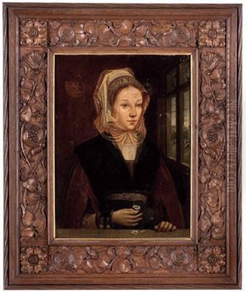 Portrait Einer Jungen Dame Mit Blume Oil Painting by Joos Van Cleve