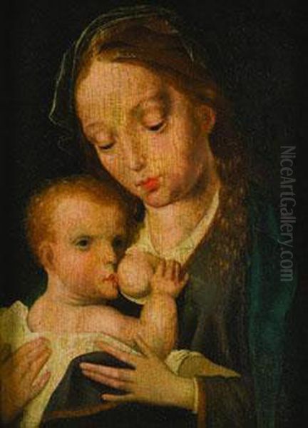 Madonna Del Latte Oil Painting by Joos Van Cleve