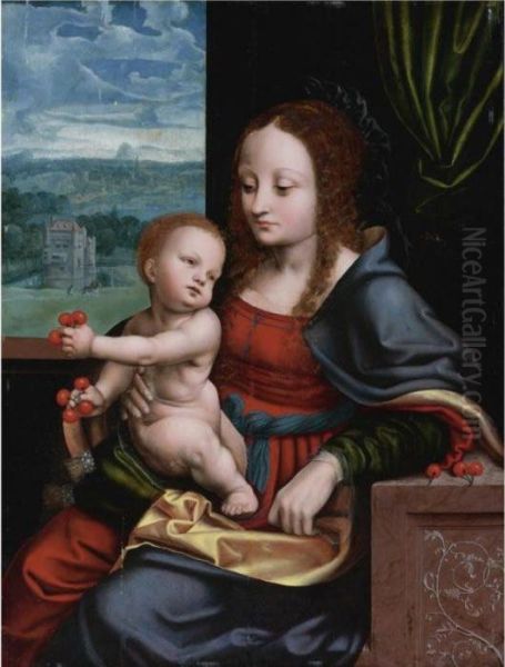 Madonna Of The Cherries Oil Painting by Joos Van Cleve