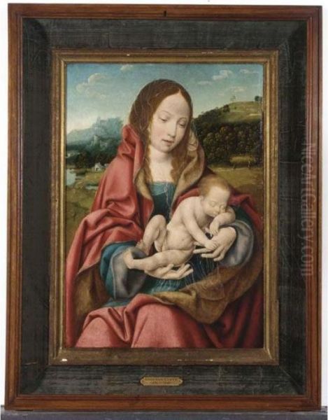 The Virgin Holding The Sleeping Christ-child Oil Painting by Joos Van Cleve