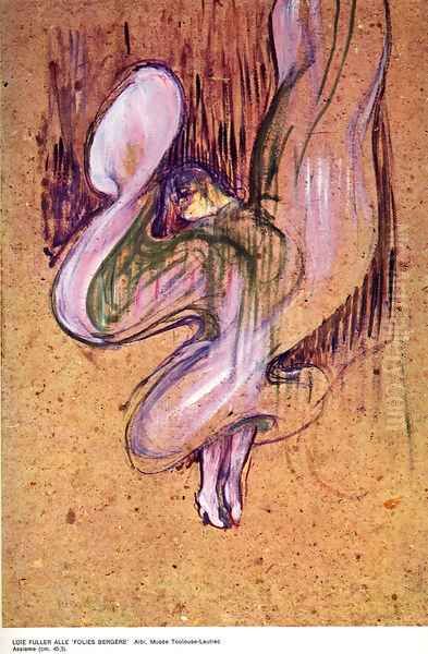 Loïe Fuller in the 'Folies Bergere' Oil Painting by Henri De Toulouse-Lautrec