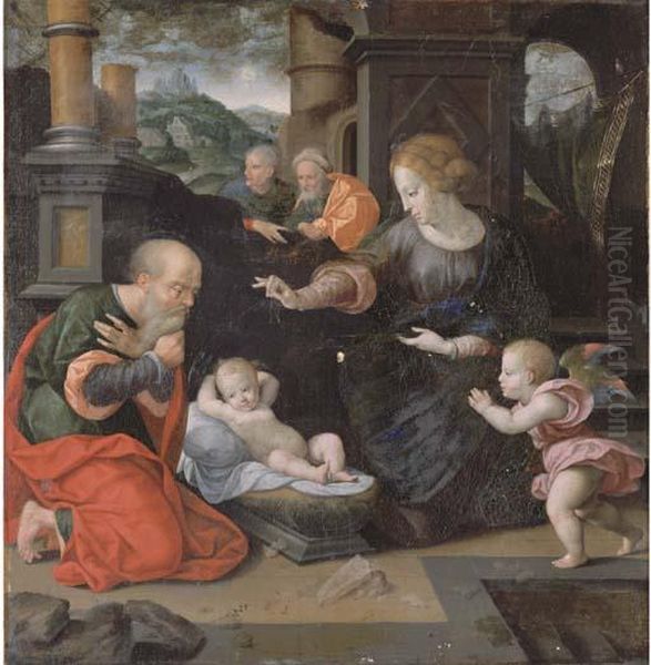 The Nativity Oil Painting by Joos Van Cleve