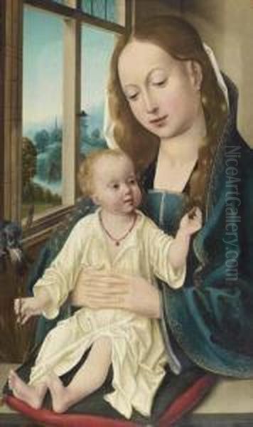 Madonna And Child. Oil Painting by Joos Van Cleve