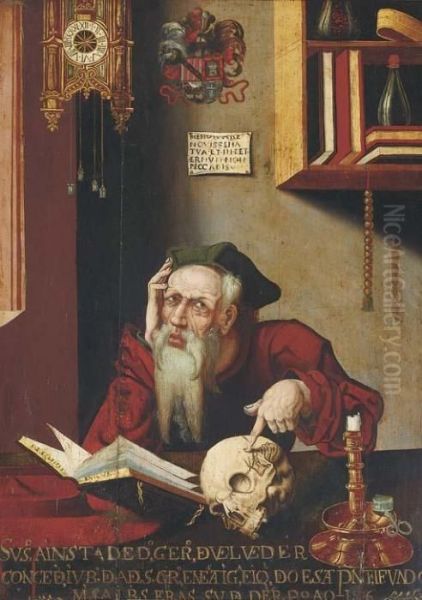 Saint Jerome In His Study Oil Painting by Joos Van Cleve