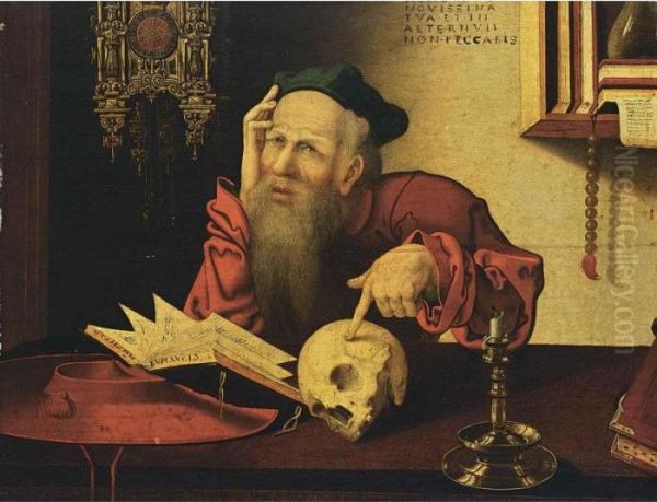 St. Jerome In His Study Oil Painting by Joos Van Cleve