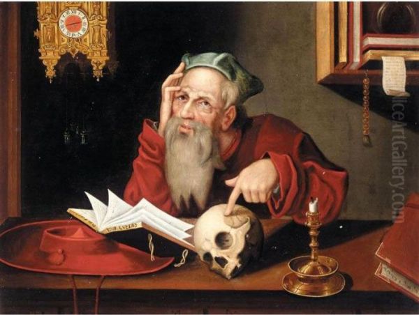 Saint Jerome In His Study Oil Painting by Joos Van Cleve