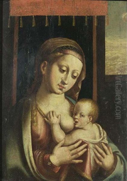 Madonna And Child Oil Painting by Joos Van Cleve