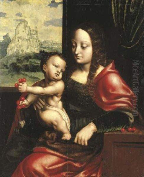 The Madonna Of The Cherries Oil Painting by Joos Van Cleve