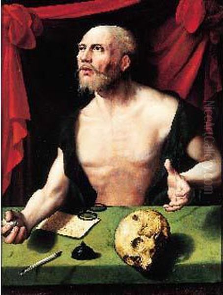 Saint Jerome Oil Painting by Joos Van Cleve