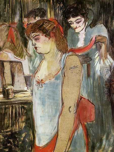 The Tattooed Woman Oil Painting by Henri De Toulouse-Lautrec