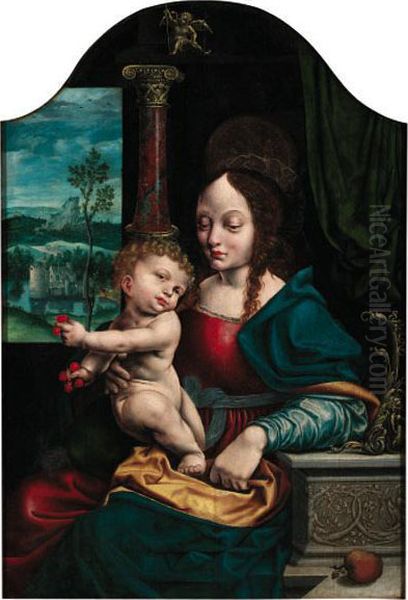 The Madonna Of The Cherries Oil Painting by Joos Van Cleve