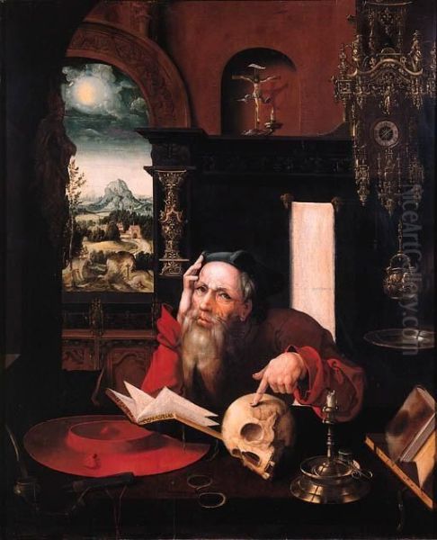 Saint Jerome Oil Painting by Joos Van Cleve