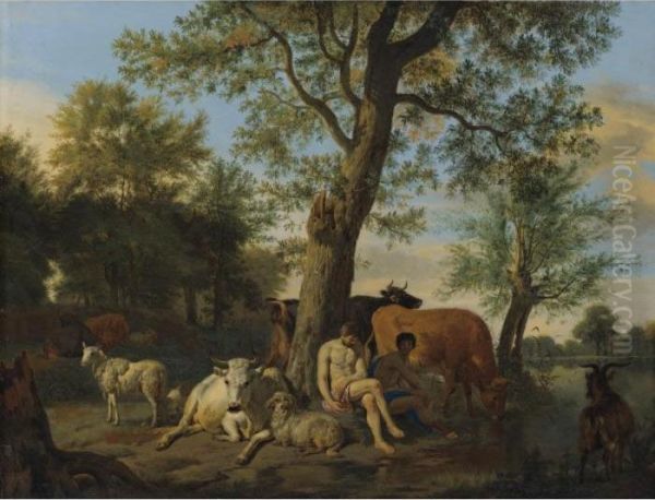 Sold By The J. Paul Getty Museum To Benefit Future Painting Acquisitions
 

 
 
 

 
 Landscape With Mercury, Argus And Io Oil Painting by Adrian Van De Velde