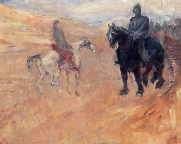 Two Knights in Armor Oil Painting by Henri De Toulouse-Lautrec