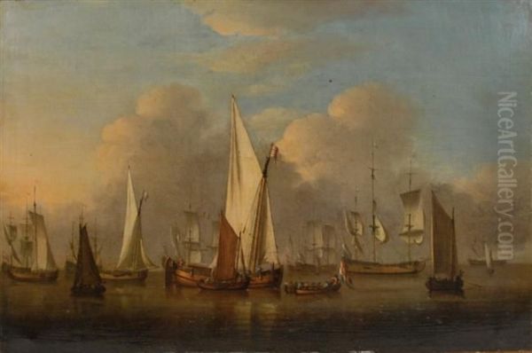 Harbor View Oil Painting by Willem van de, the Elder Velde