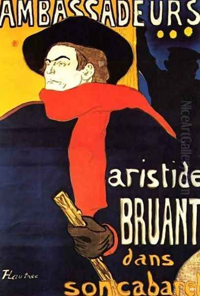 Aristide Bunting In His Cabaret Oil Painting by Henri De Toulouse-Lautrec