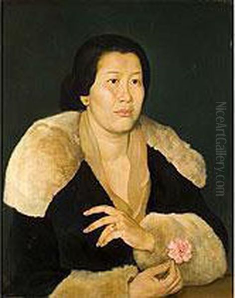 Portrait Einer Asiatischen Dame
 Ol Auf Leinwand. Oil Painting by Willem van de, the Elder Velde