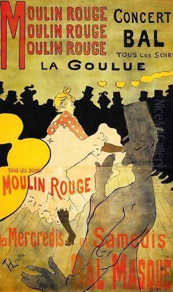 Moulin Rouge La Goulue Oil Painting by Henri De Toulouse-Lautrec