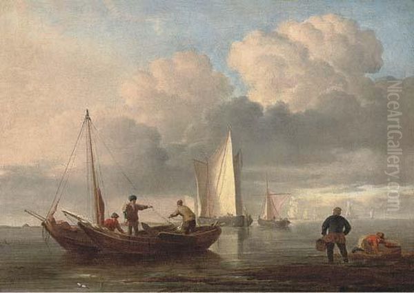 Two Weyschuits Alongside Each Other Oil Painting by Willem van de, the Elder Velde