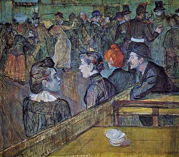 At the Moulin de la Galette 1889 Oil Painting by Henri De Toulouse-Lautrec