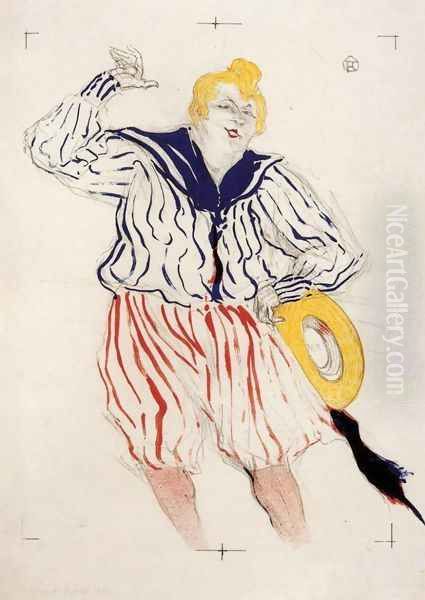 The Sailor's Sopng, at the 'Star', Le Havre Oil Painting by Henri De Toulouse-Lautrec